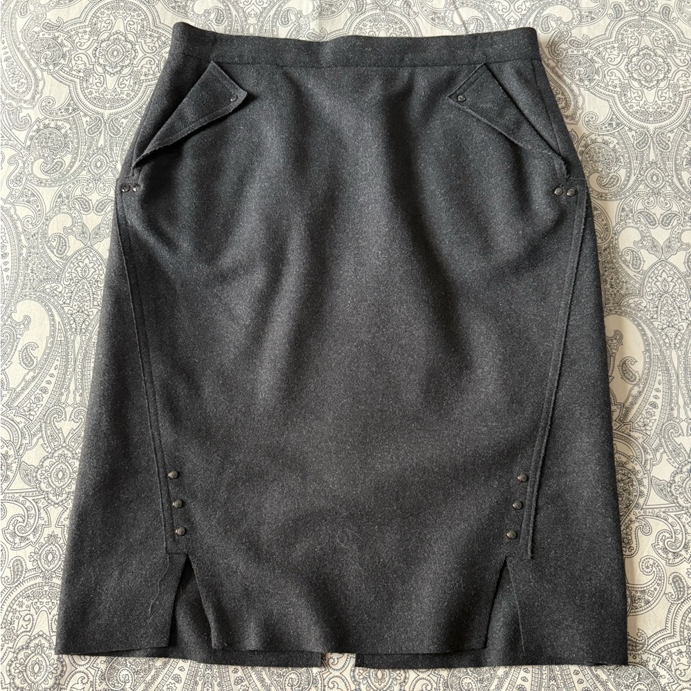 Per Se by Carlisle Wool/Cashmere Pencil Skirt Charcoal Gray Size 6